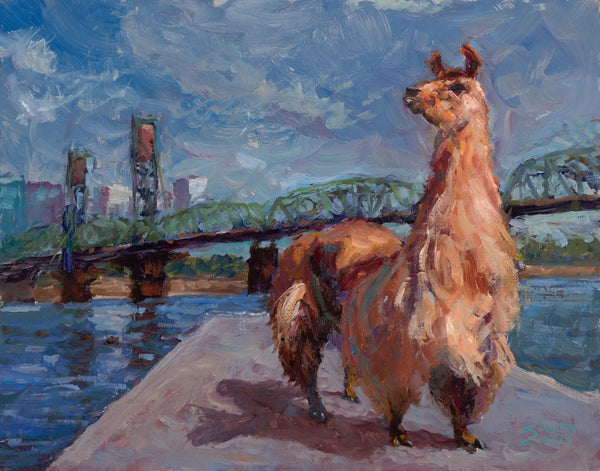 Rojo: Portland's Llama. Poster print