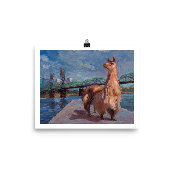 Rojo: Portland's Llama. Poster print