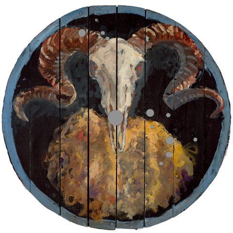 2017. Viking Shield: Aries  Canvas print on shield